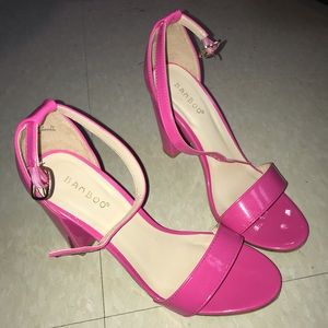BAMBOO Pink Block Heels